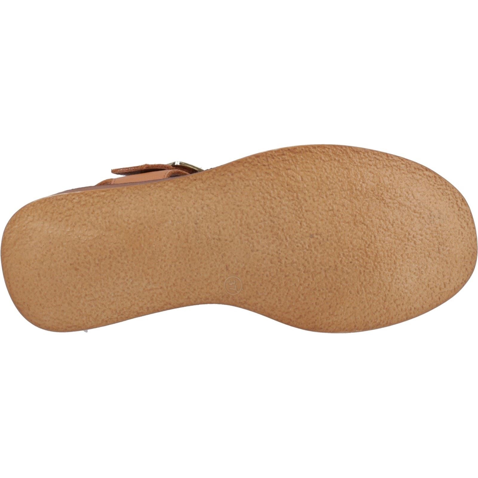 Hush Puppies Beatrix Wedge Leather Women's Tan Sandals