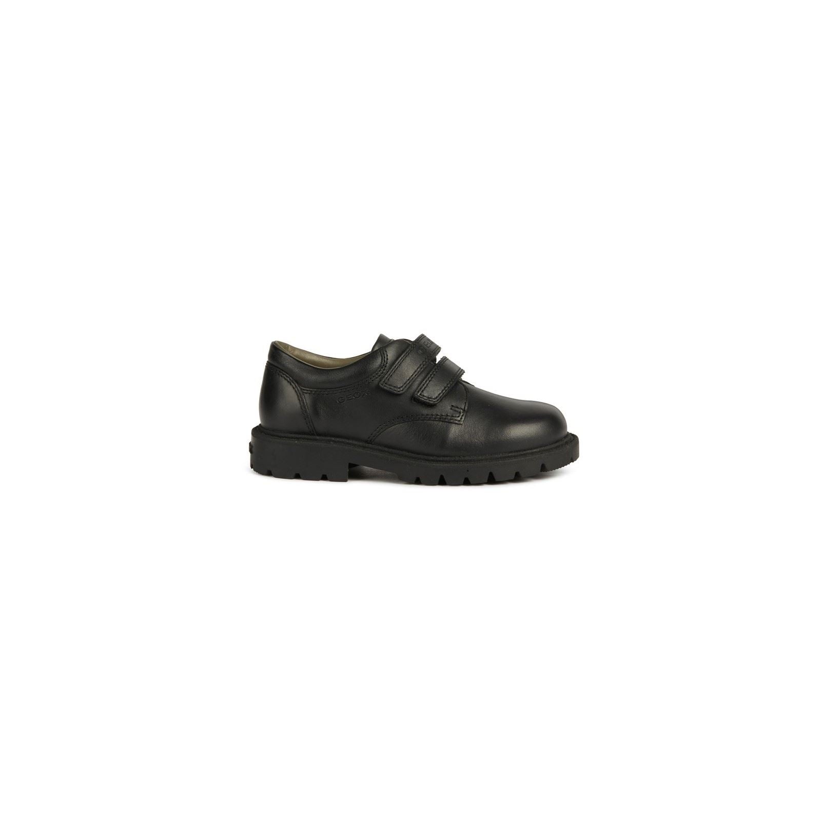Geox Shaylax Leather Boy's Black Shoes