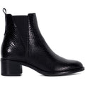Dune Pouring Leather Women's Black Boots