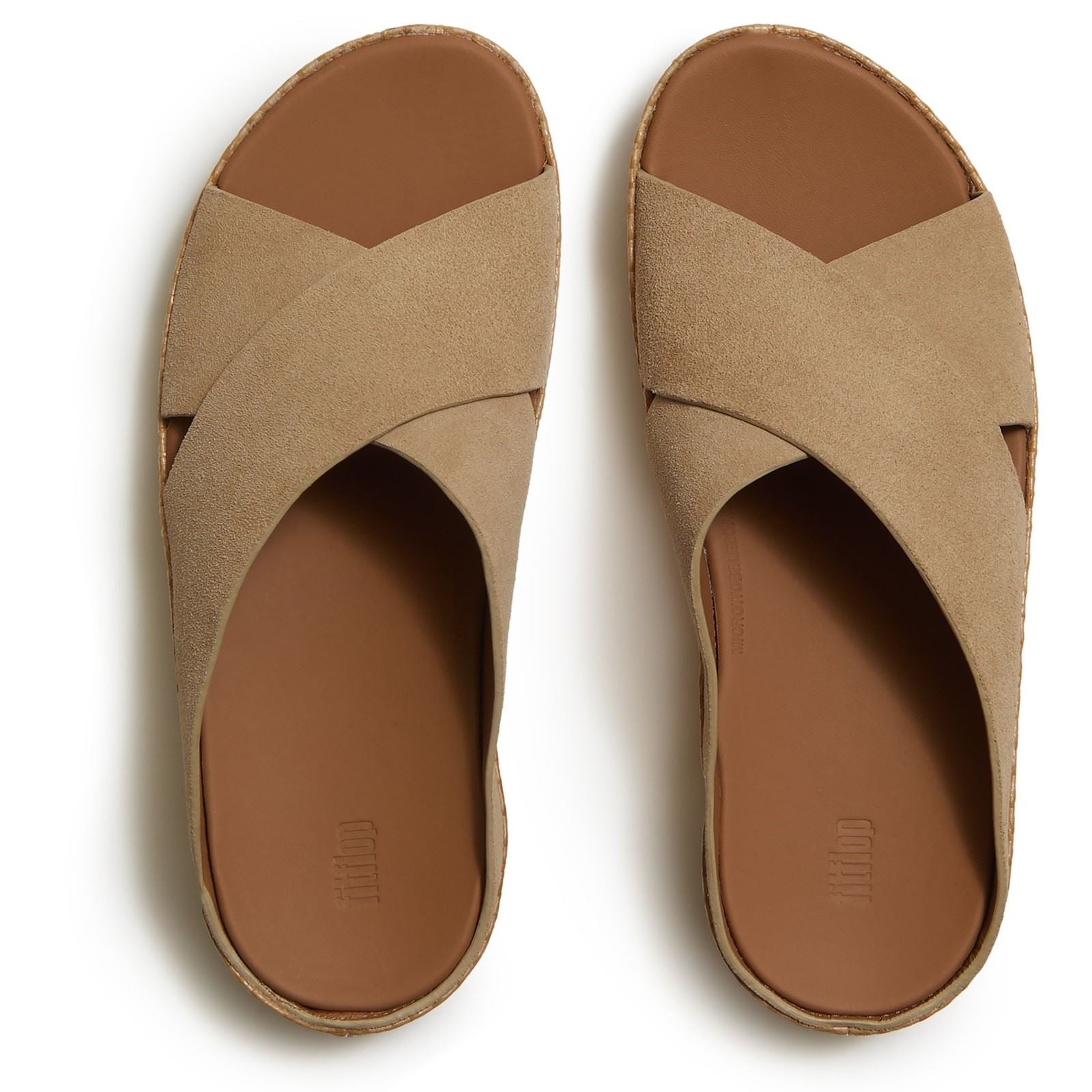 Fitflop Lulu Lux Graphic-Weave Suede Women's Cappuccino Sandals