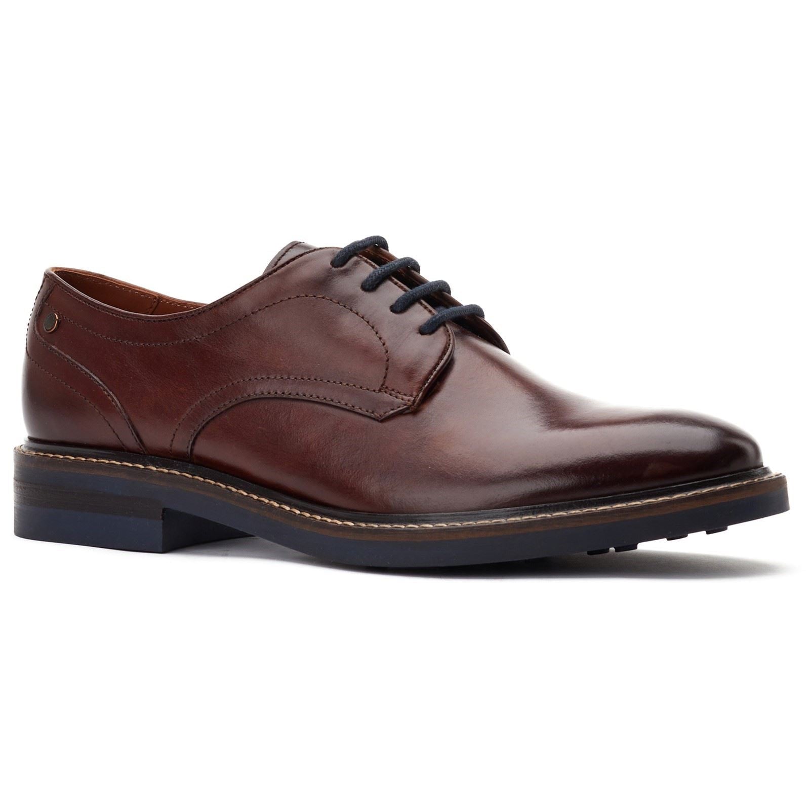 Base London Mawley Leather Men's Burnt Brown Oxford Shoes