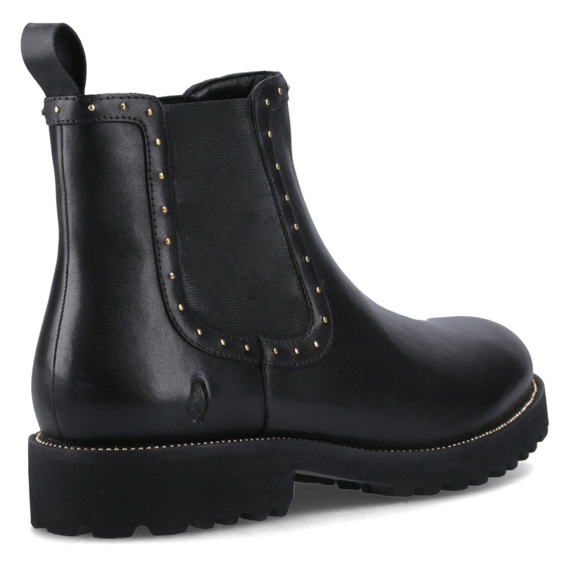 Hush Puppies Gwyneth Leather Women's Black Flat Chelsea Boots