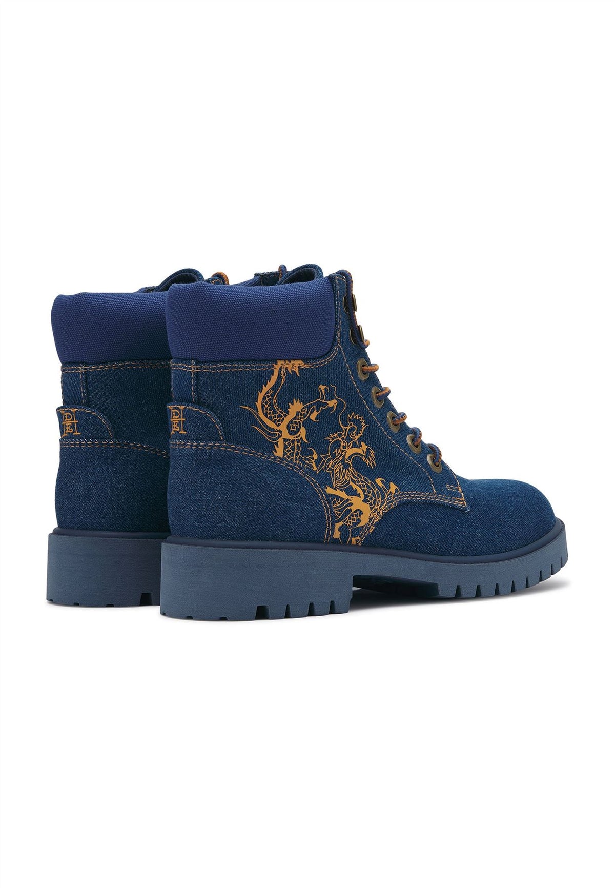 Ed Hardy Dancing Dragon Denim Women's Indigo Boots