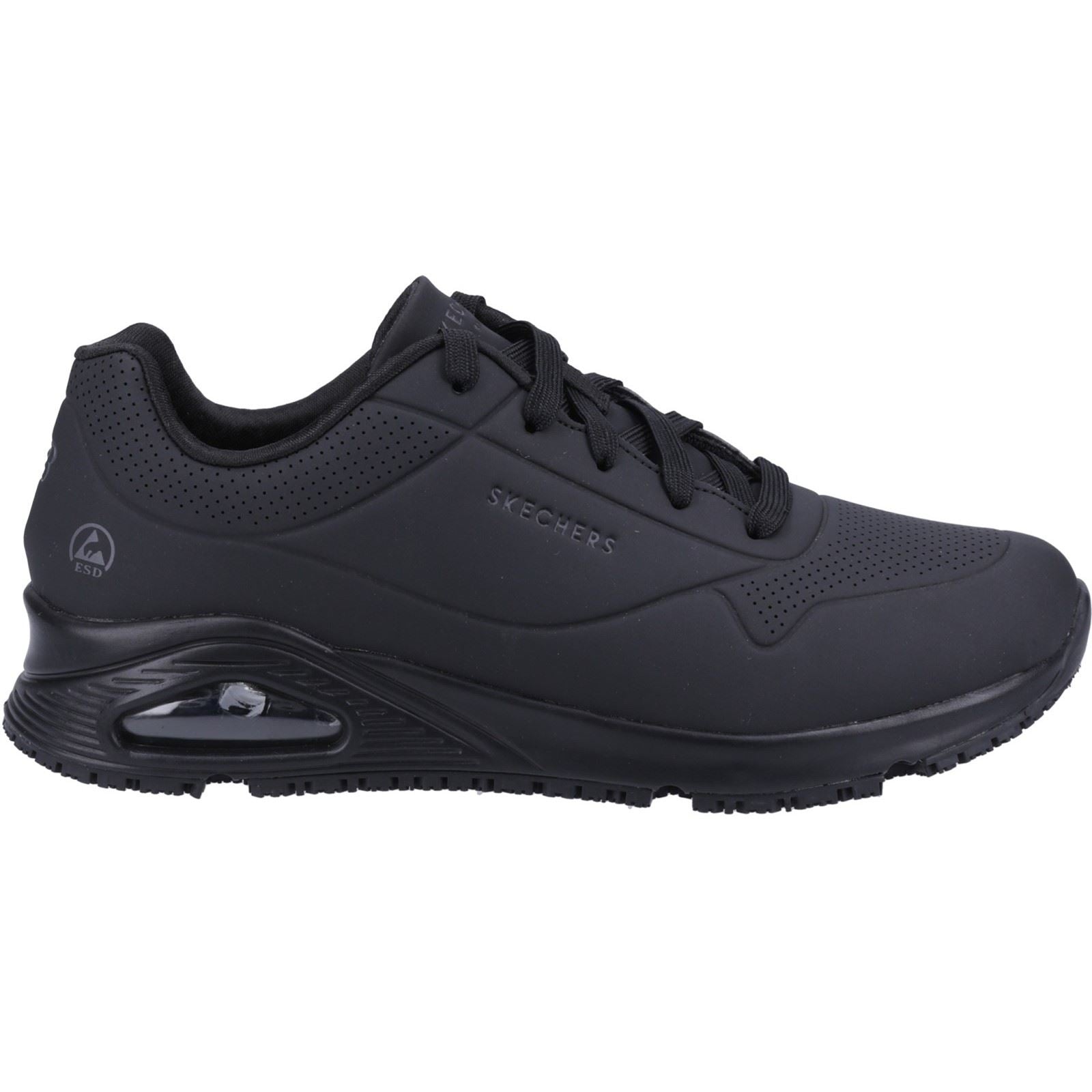 Skechers Workwear Work Relaxed Fit: Uno SR - Sutal Men's Black Safety Sneakers