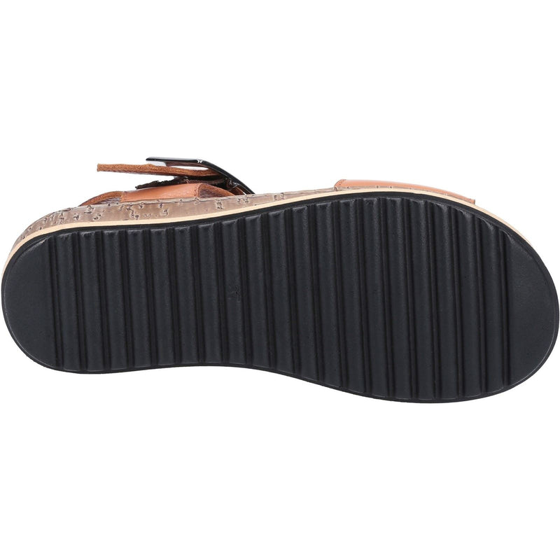 Hush Puppies Ellie Wide Leather Women's Tan Sandals