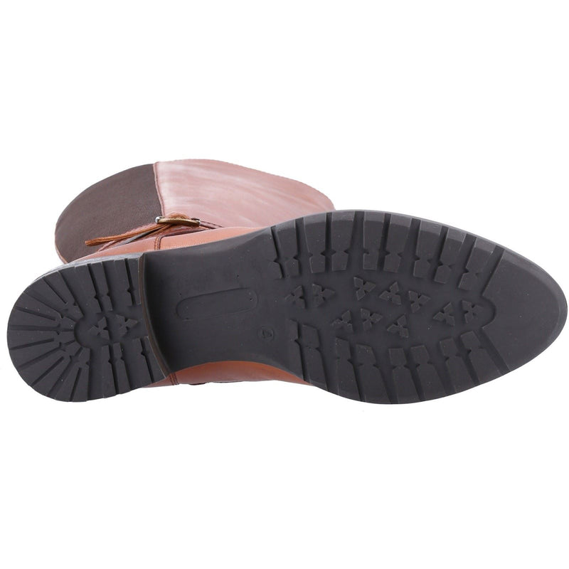 Hush Puppies Vanessa Leather Women's Tan Heeled Knee High Boots