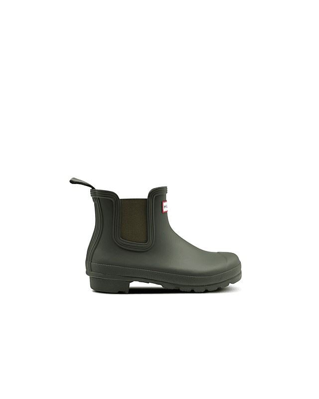 Hunter Original Chelsea Rubber Women's Dark Olive Wellington Boots