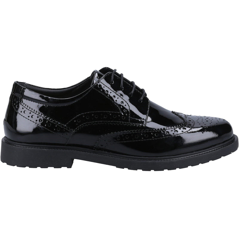 Hush Puppies Verity Leather Women's Patent Black Brogues Shoes