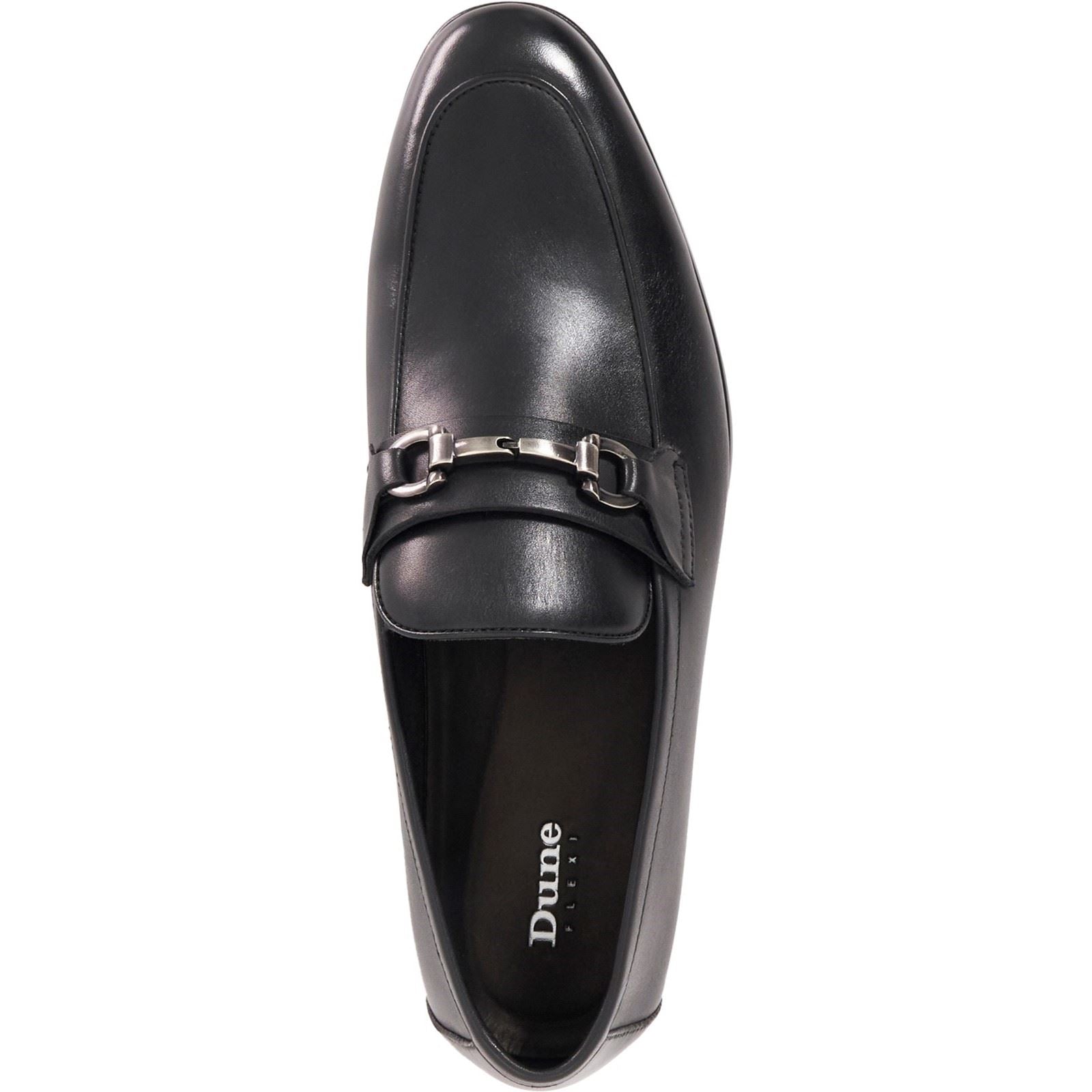 Dune Seymore Leather Men's Black Slip-On Shoes