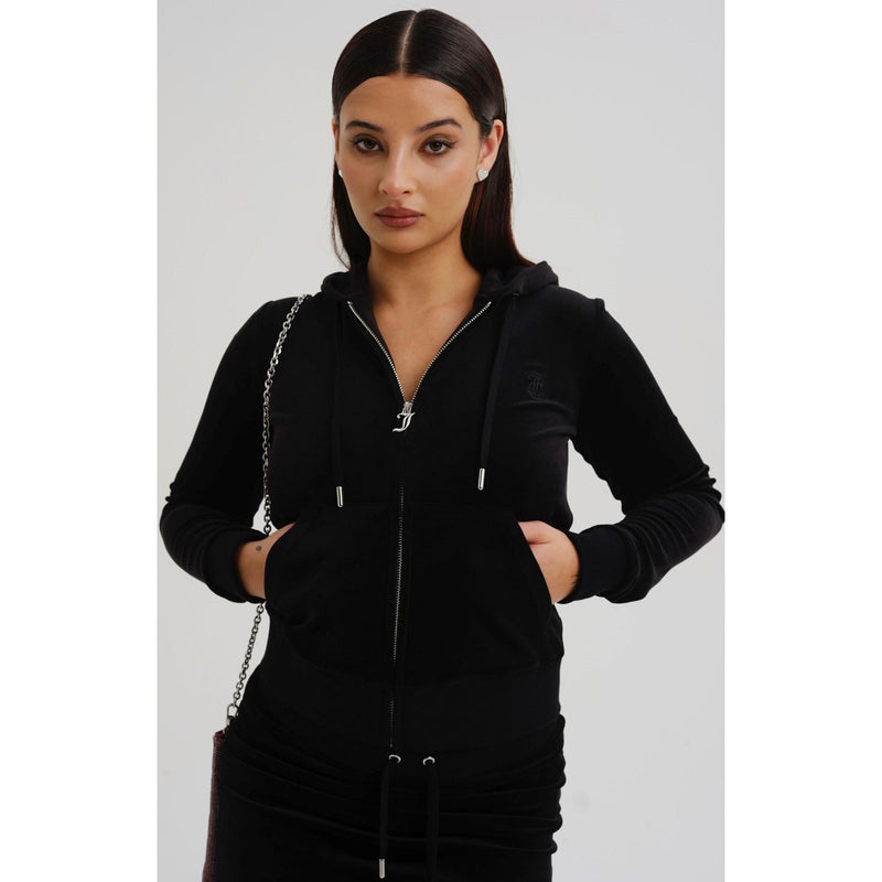 Juicy Couture Robertson Classic Jacket Synthetic Women's Black Hooded Sweatshirt