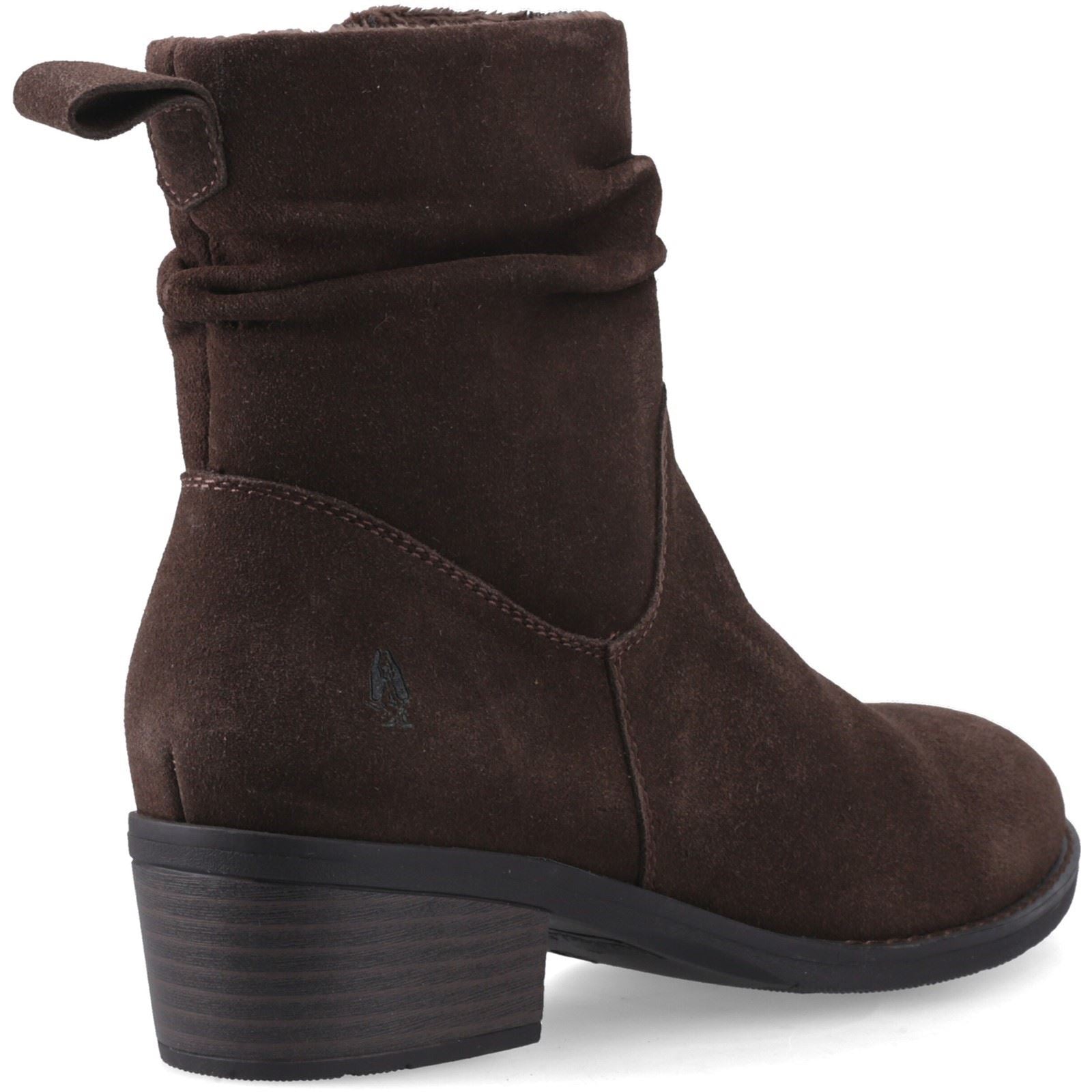 Hush Puppies Iris Suede Women's Chocolate Heeled Ankle Boots
