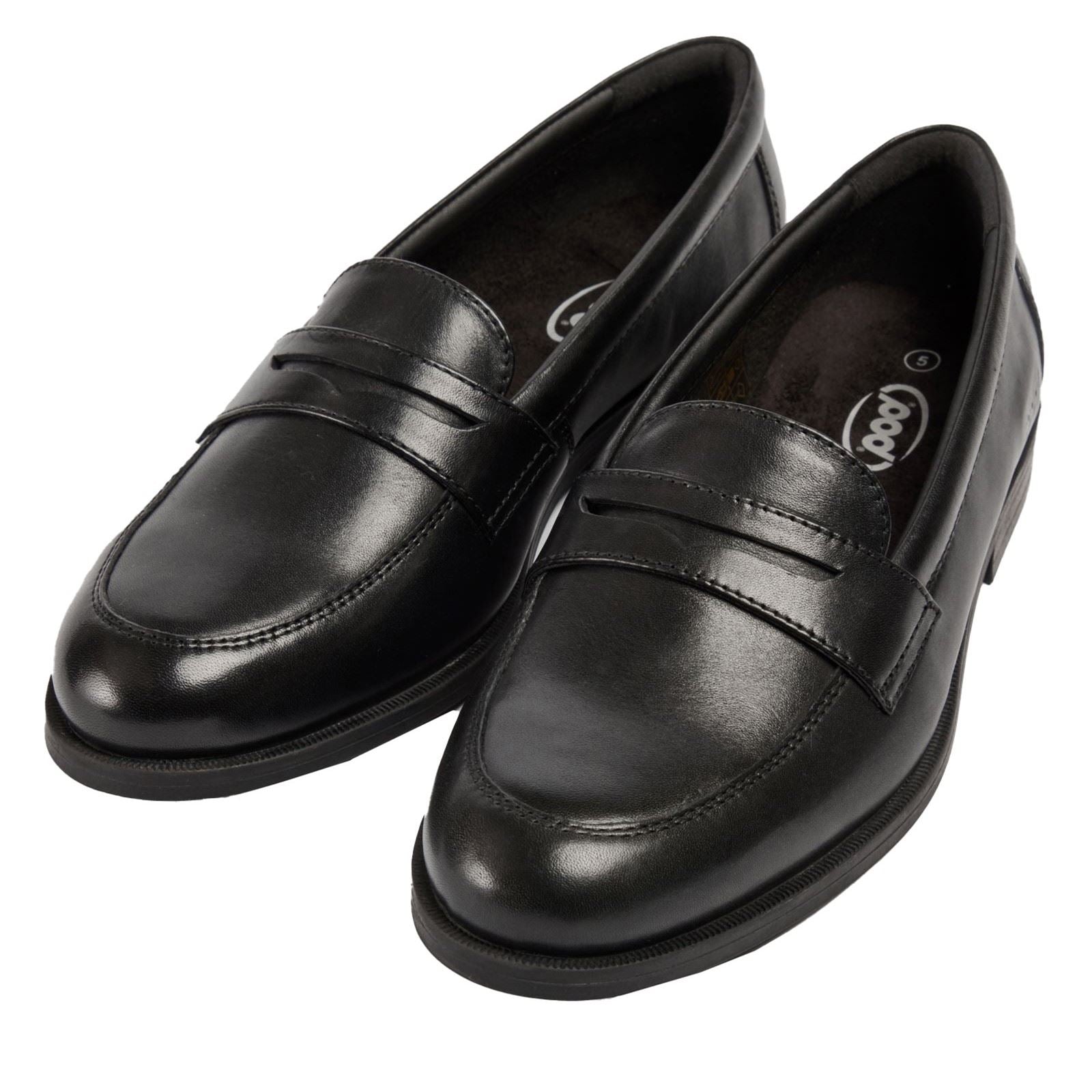 Pod Islay Leather Girls's Black Loafers