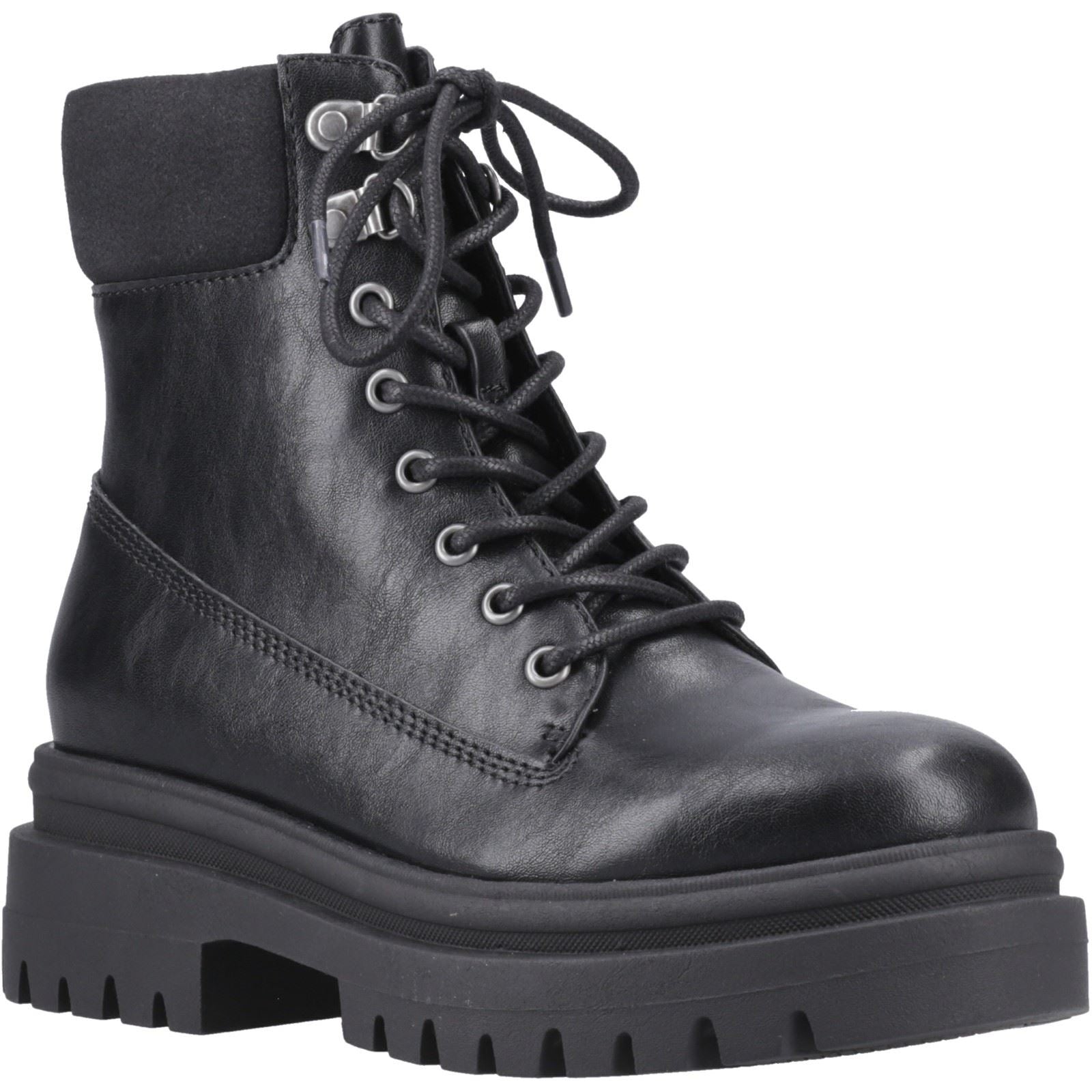 Rocket Dog Danie Faux Leather Women's Black Heeled Mid Calf Boots