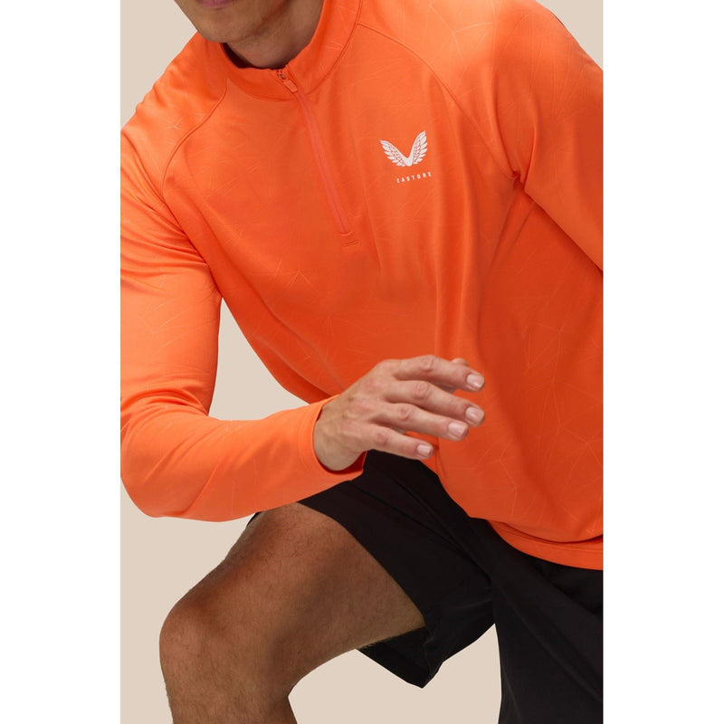 Castore Adapt Training 1/4 Zip Top Polyester Men's Orange Activewear T-Shirts