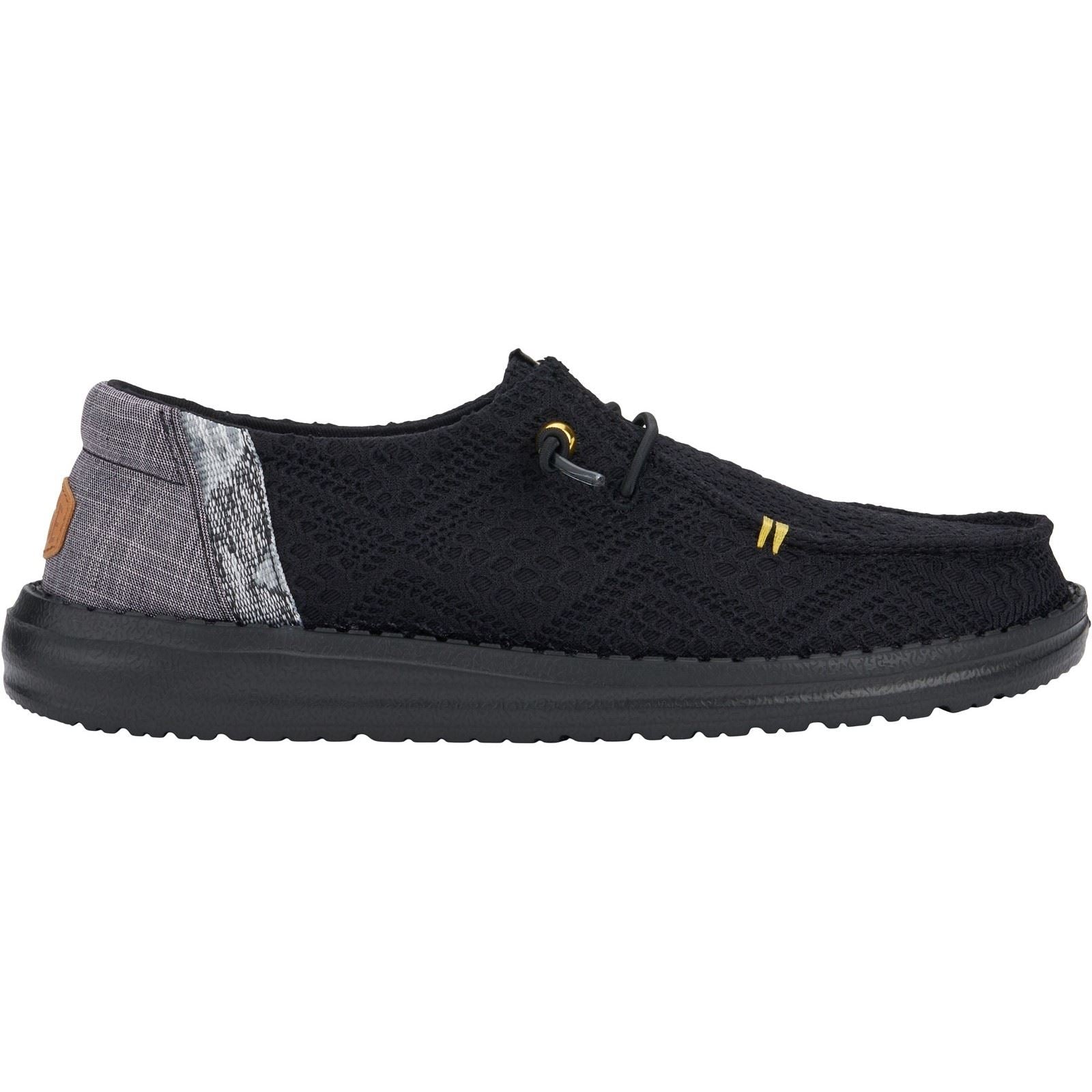 HEYDUDE Wendy Boho Crochet Synthetic Women's Black Shoes