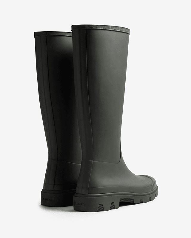 Hunter Downpour Tall Rubber Women's Olive Wellington Boots