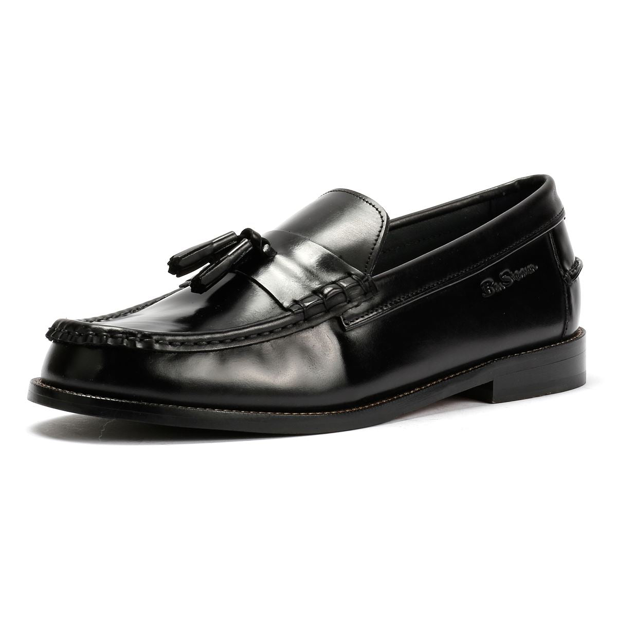 Ben Sherman Sid Brush Off Leather Men's Black Tassel Loafers