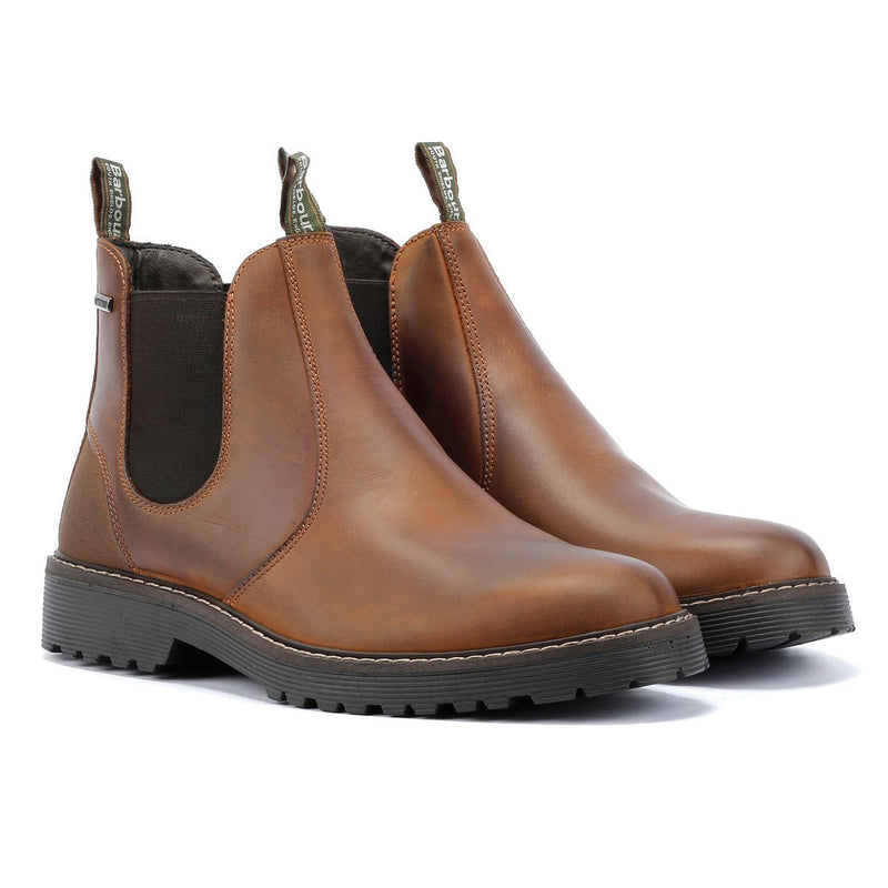 Barbour Patton Leather Men's Tan Chelsea Boots