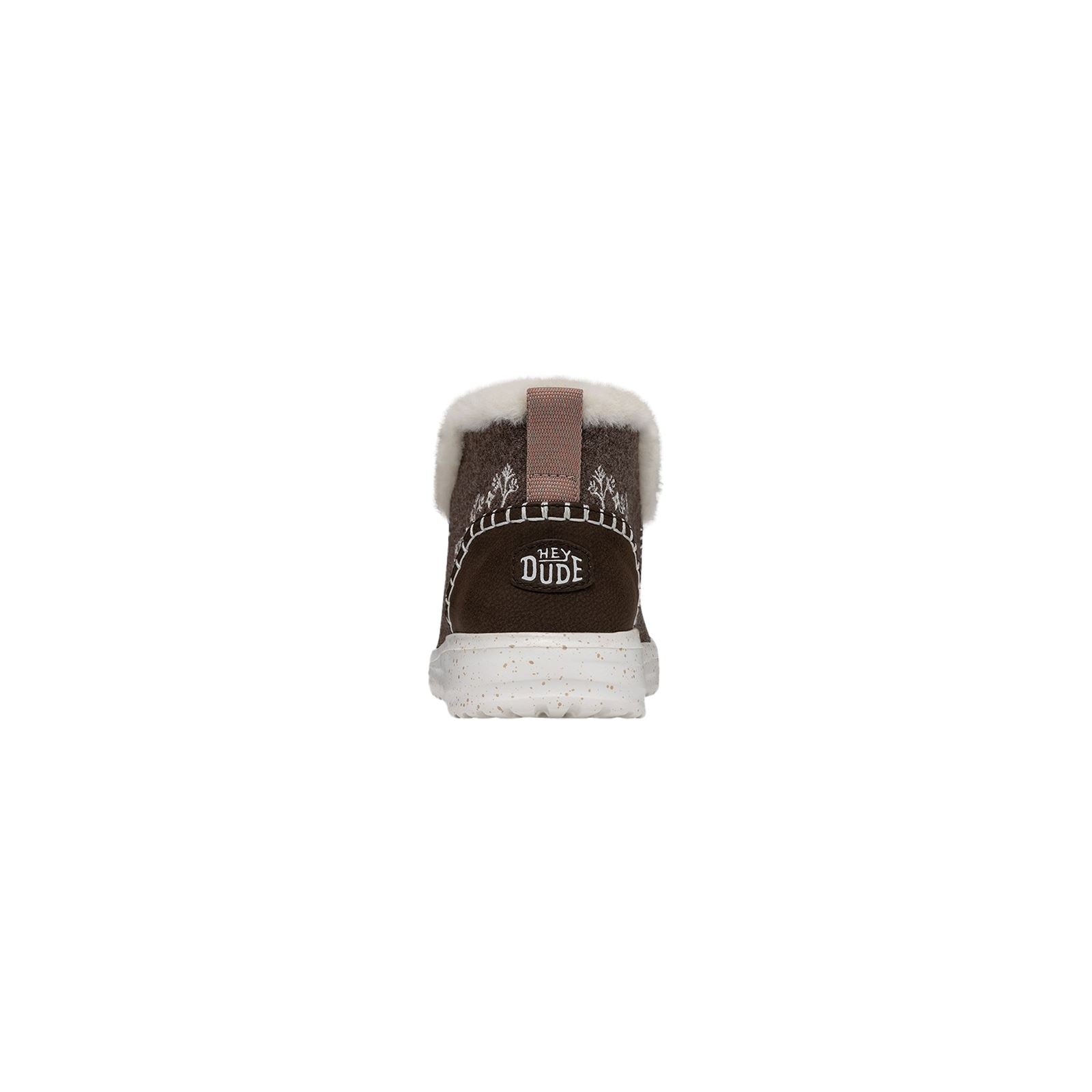 HEYDUDE Denny Wool Faux Shearling Synthetic Women's Walnut Boots