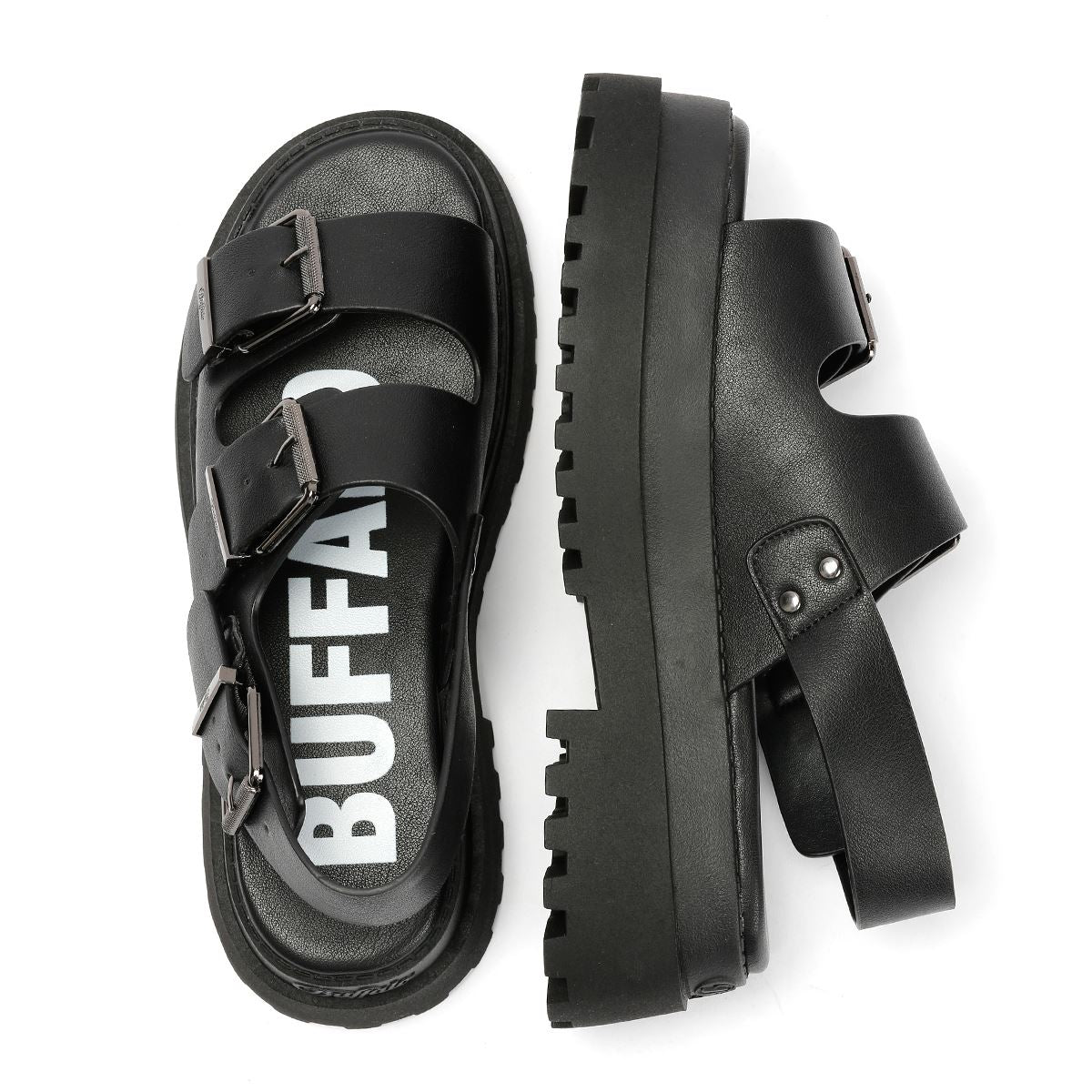 Buffalo Pluto Ari Women's Black Sandals