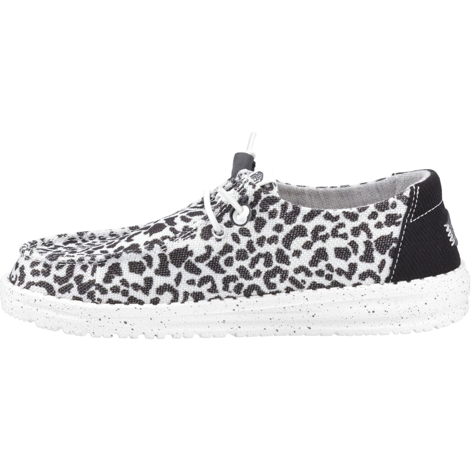 HEYDUDE Wendy Leopard Cotton Blend Women's Black/Grey Shoes