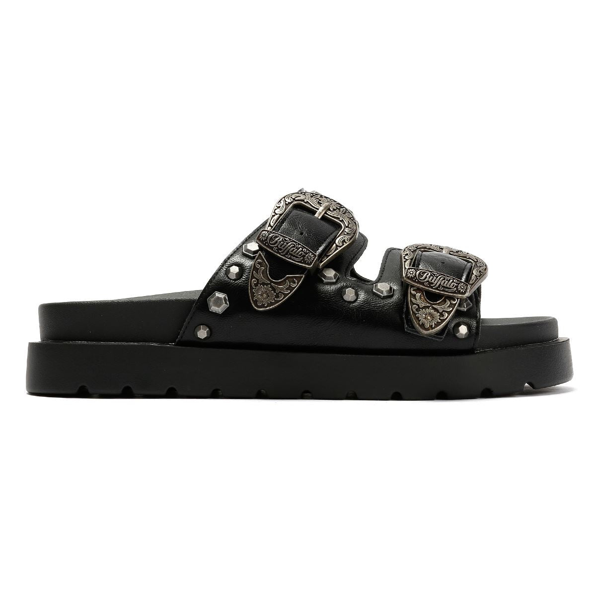 Buffalo Raya Ari West Leather Women's Black Sandals