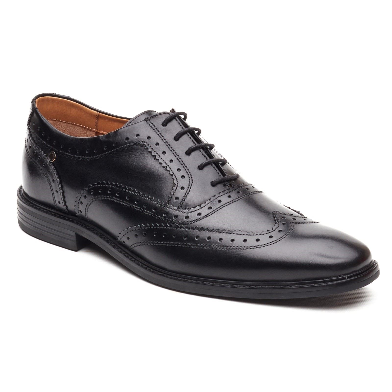 Base London Clarence Leather Men's Black Brogues Shoes