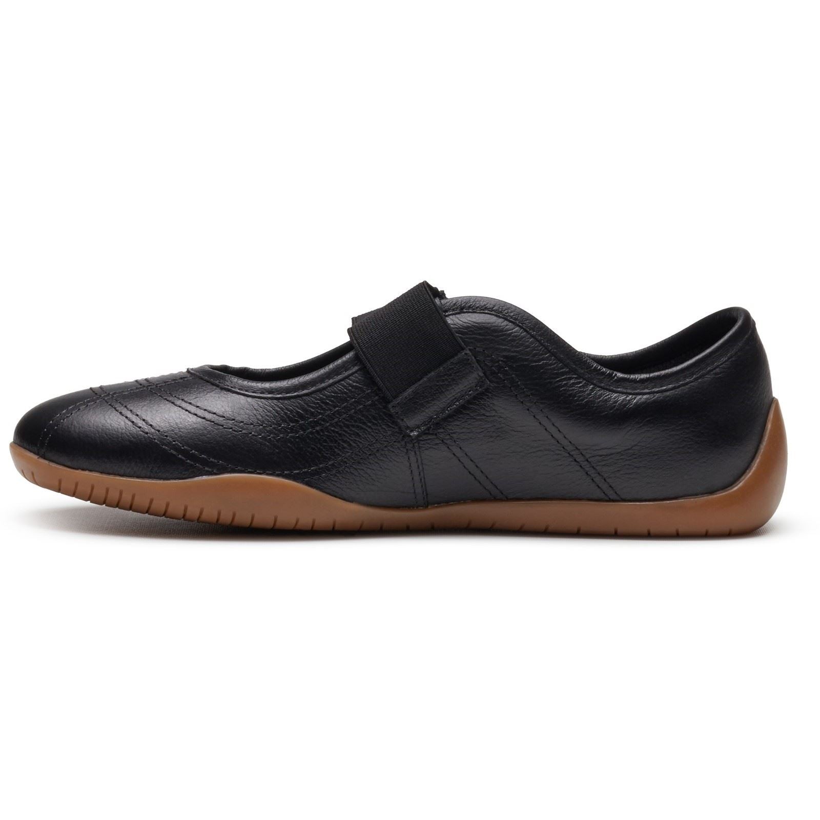 Hush Puppies Juno Sneakerina Leather Women's BLACK Flats