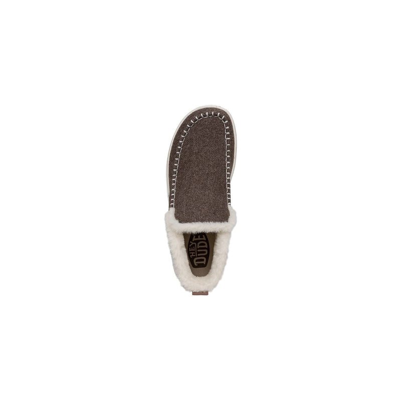 HEYDUDE Denny Wool Faux Shearling Synthetic Women's Walnut Boots