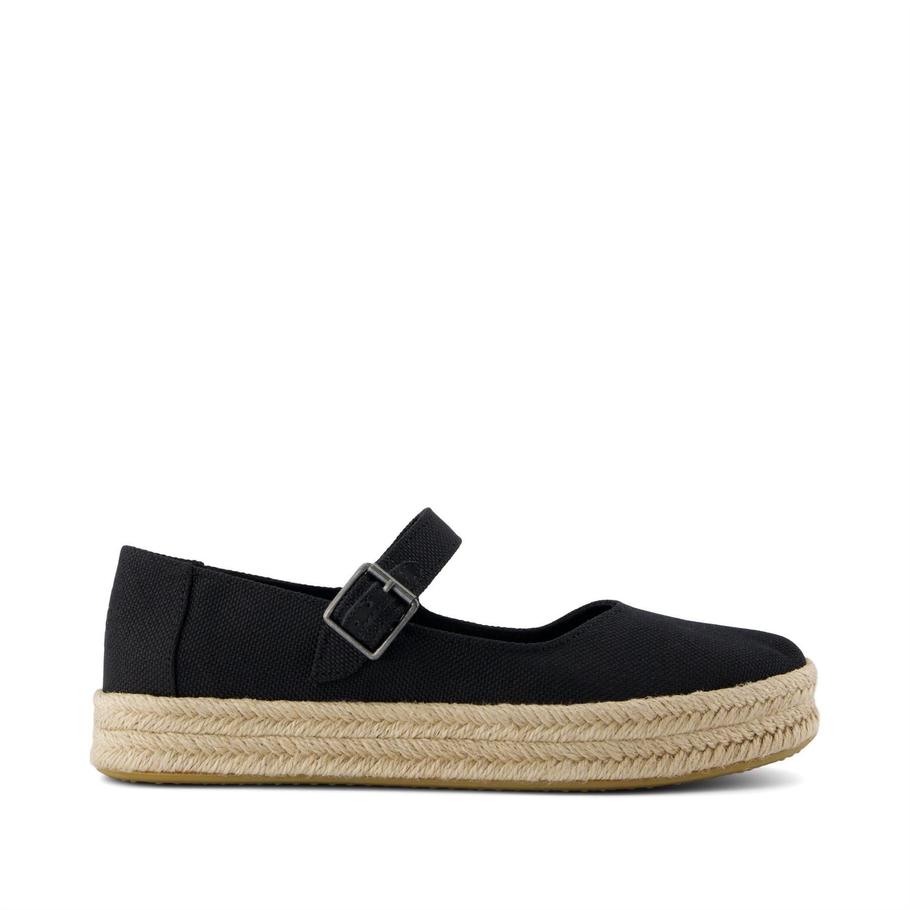 TOMS Carolina Mary Jane Textile Women's Black Espadrilles
