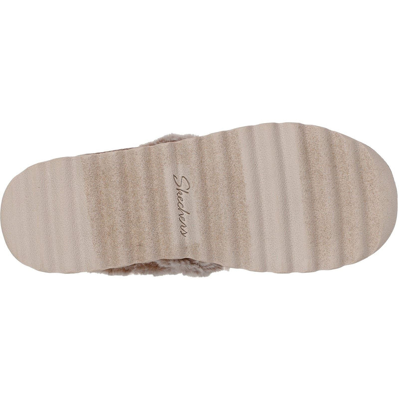 Skechers Cozy Up Synthetic Women's Taupe Slippers