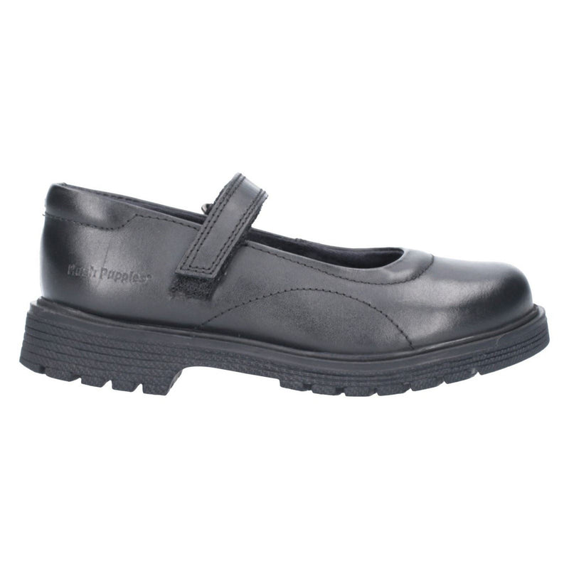 Hush Puppies Tally Junior Leather Girls's Black Shoes