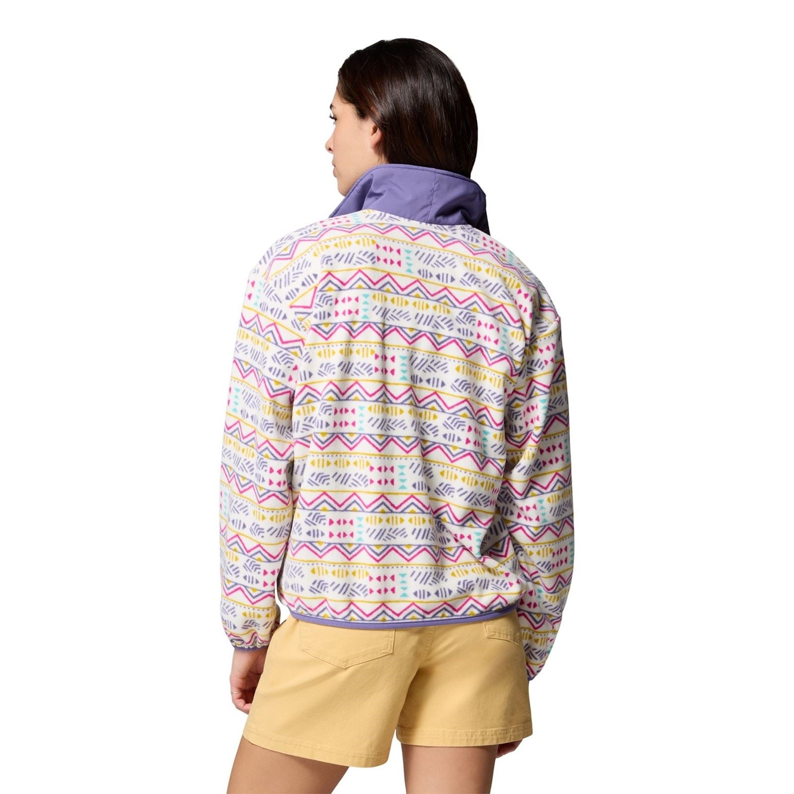 Columbia Sequoia Grove Printed Half Zip Polyester Women's White Fleece Pullover