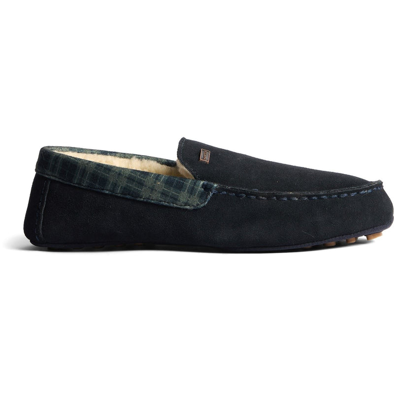 Hunter Moccassin Slipper Suede Men's Navy Slippers