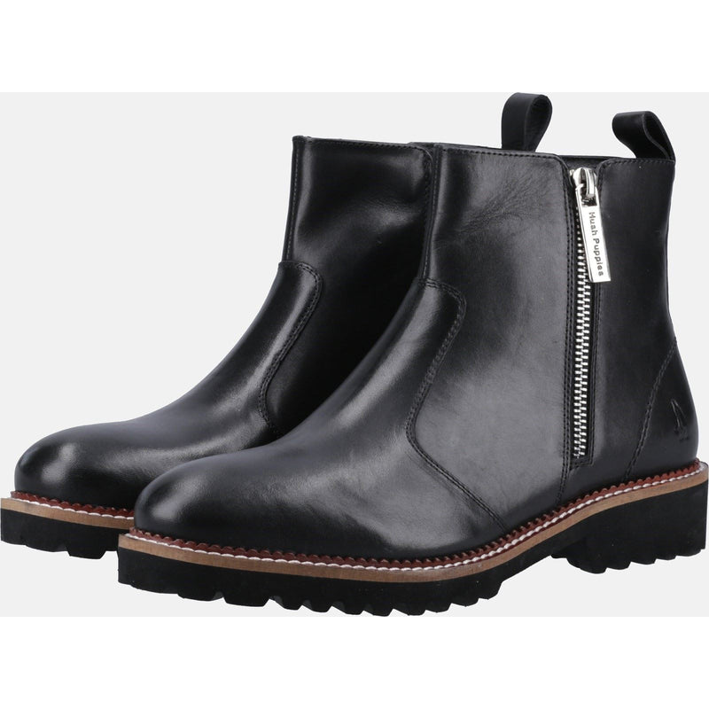 Hush Puppies Grace Zip Suede Women's Black Boots