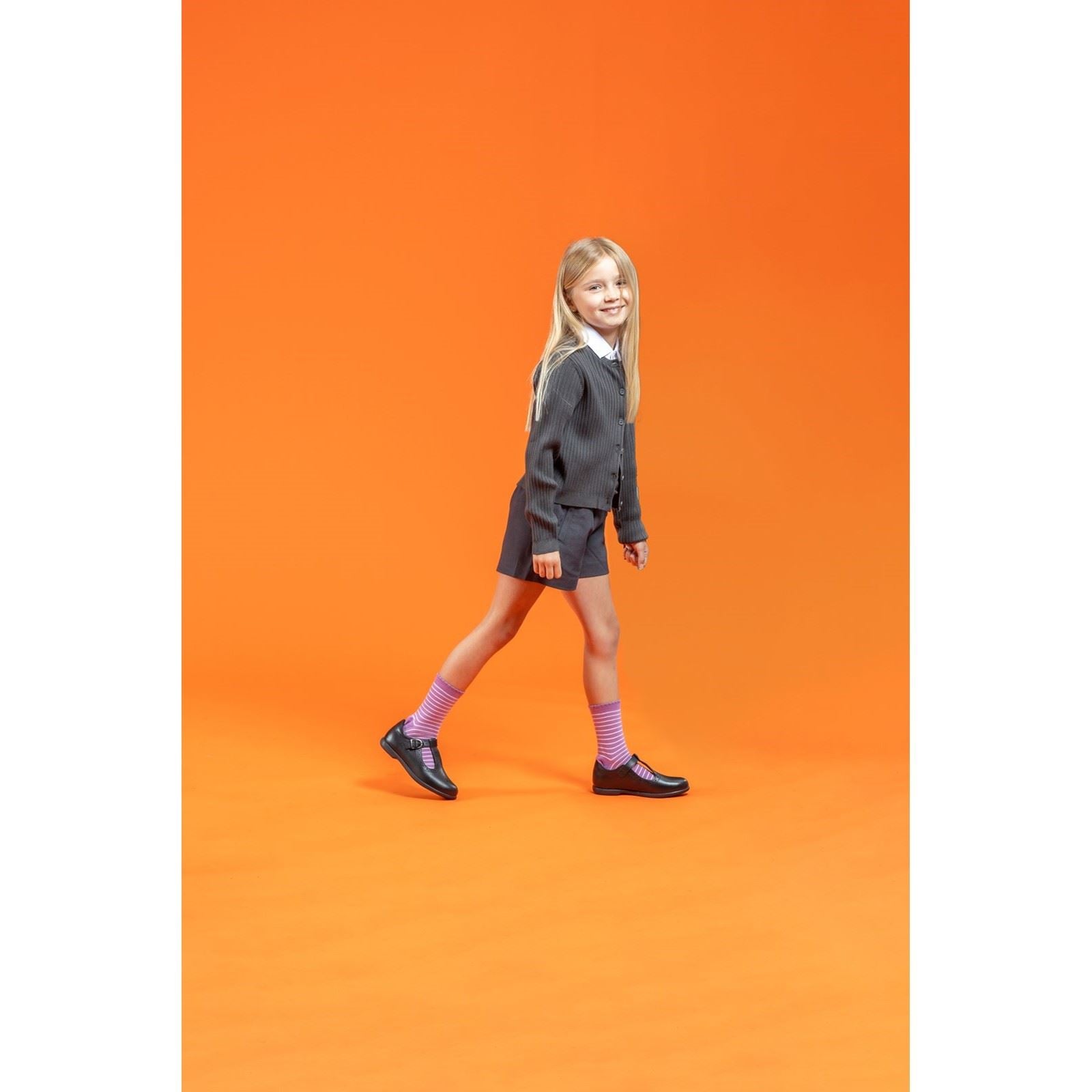 Hush Puppies Britney JNR Leather Girls's Black Shoes