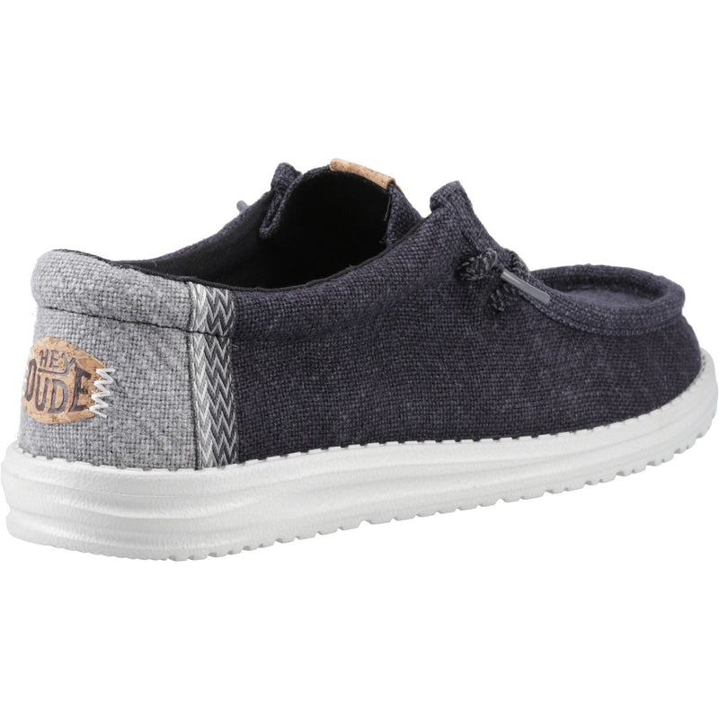 HEYDUDE Wally Jute Jute Men's Black/Granite Grey Moccasins Shoes