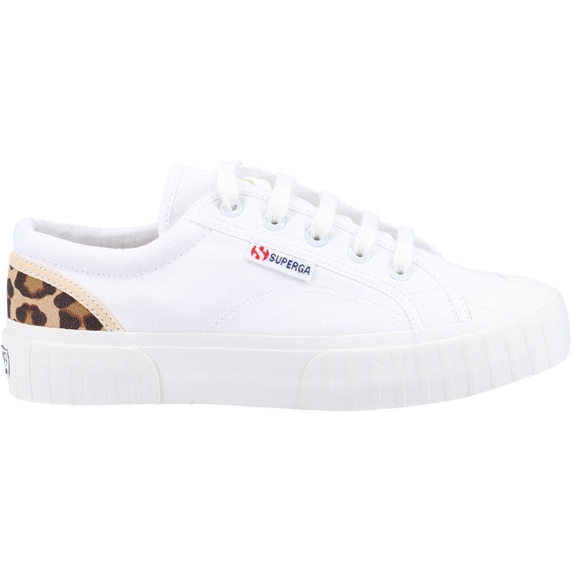 Superga 2630 Stripe Pad Leopard 100% Cotton Women's White/Leopard Sneakers