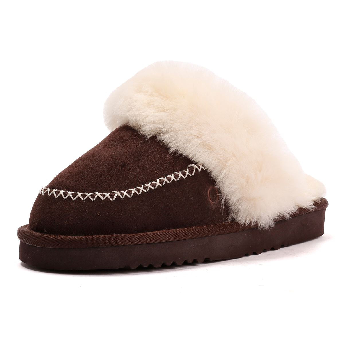 Osprey London The Celeste Suede Women's Chocolate Slippers