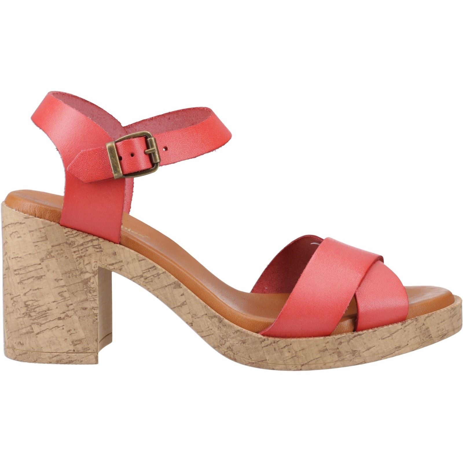 Hush Puppies Georgia Cork Leather Women's Coral Heels