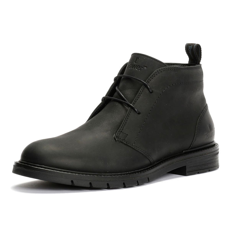 Tower London Armour Lace Up Leather Men's Black Boots