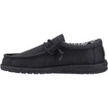 HEYDUDE Wally Canvas 100% Cotton Men's Black Boat Shoes
