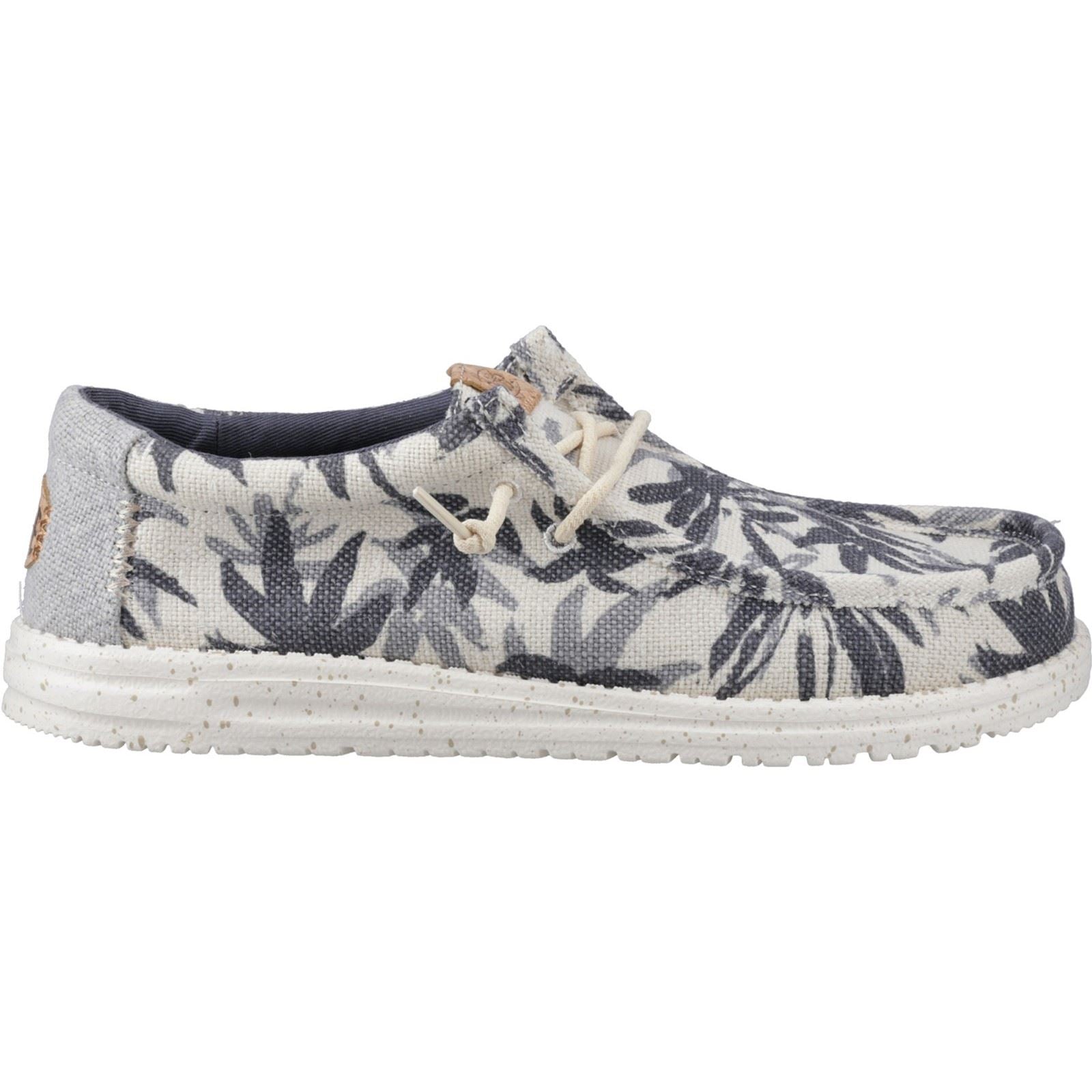 HEYDUDE Wally Palm Jute Jute Men's Egret/Cloud Blue Moccasins Shoes