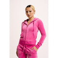 Juicy Couture Robertson Classic Jacket Polyester Women's Bright Pink Hooded Sweatshirt