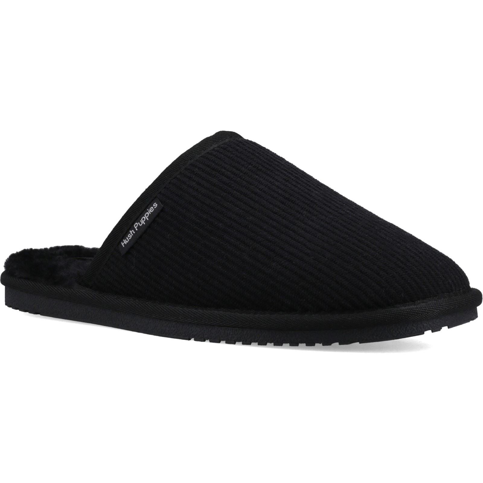 Hush Puppies Coady Cord Polyester Men's Black Slippers