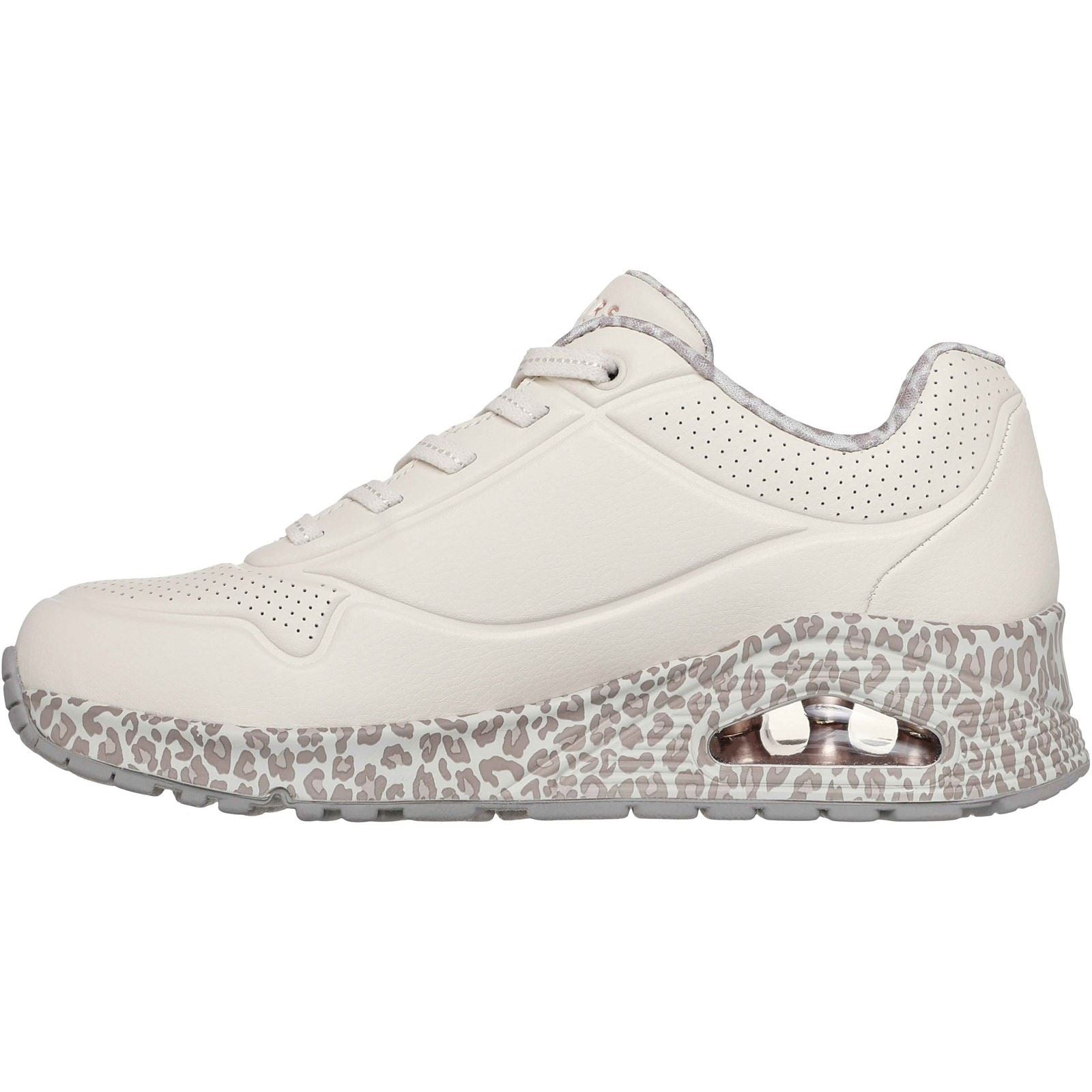 Skechers Uno Safari Time Polyurethane Women's White/Leopard Sneakers
