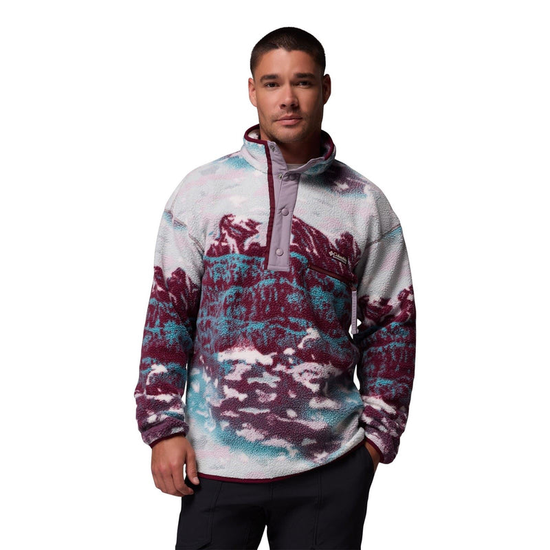 Columbia Helvetia II Printed Half Snap Fleece Men's Red Zip Neck Pullovers