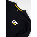 Caterpillar Trademark Banner Long Sleeve Cotton Men's Black T-Shirt