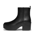 FitFlop Platfforms Heeled Leather Women's Black Boots