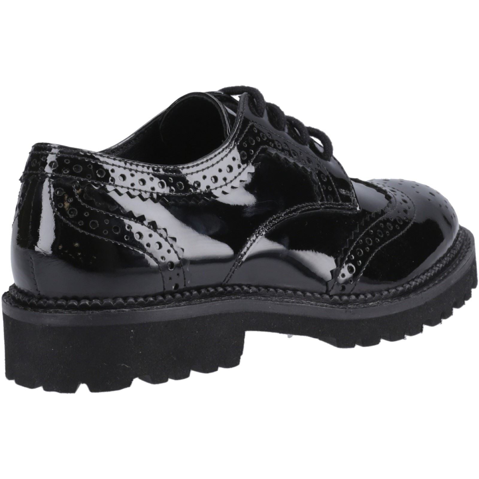 Hush Puppies Gabi Lace Up Leather Girls's Black Brogues